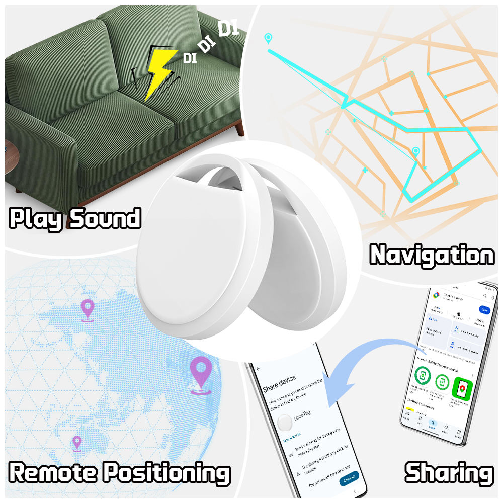 4  x Dual System Air Tag Tracker Works with Apple Find My & Android Find Hub- UK
