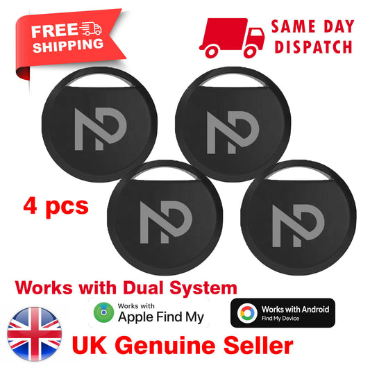 4  x Dual System Air Tag Tracker Works with Apple Find My & Android Find Hub- UK