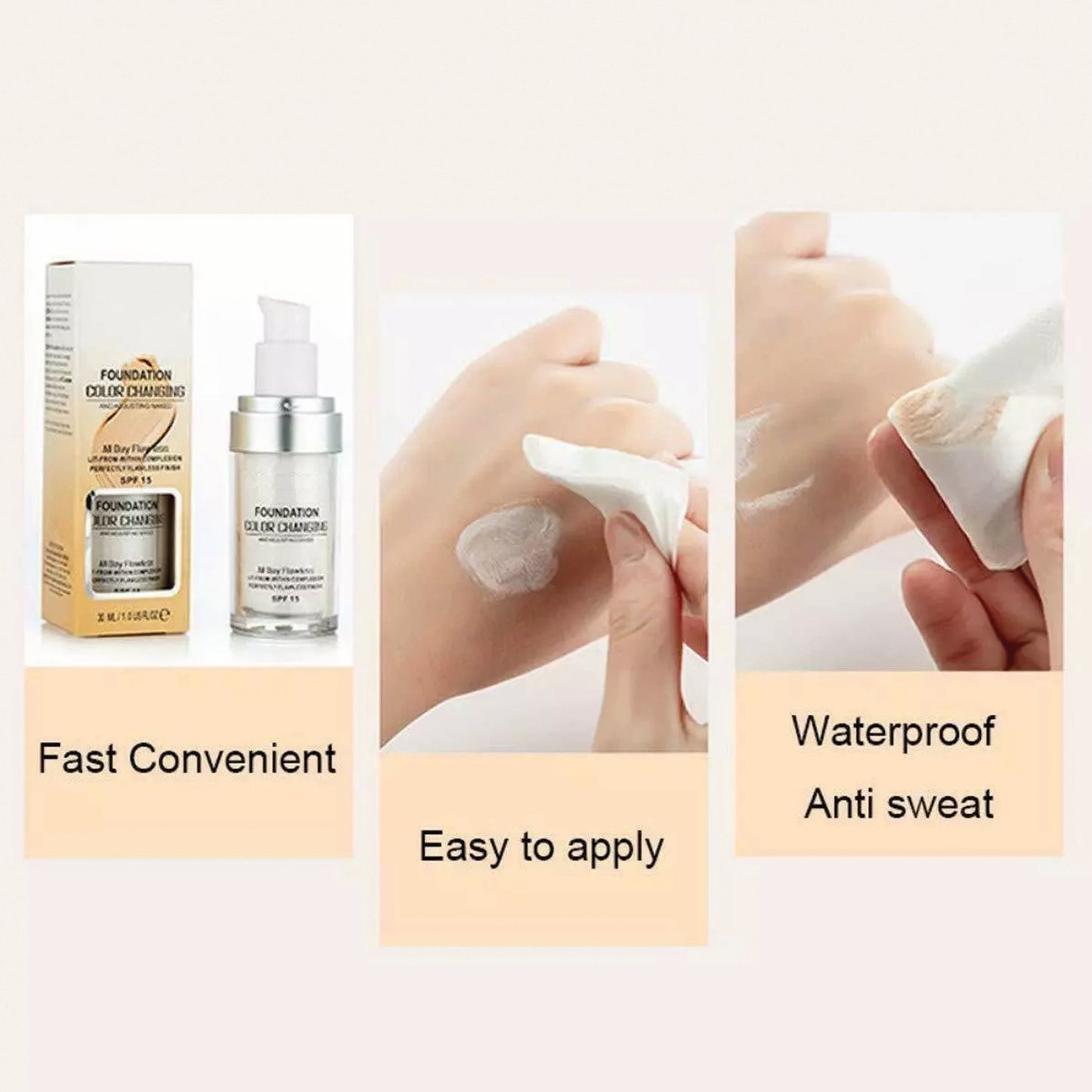 2 x TLM Daily Flawless Long-Lasting Liquid Colour Changing Face Foundation 30ml