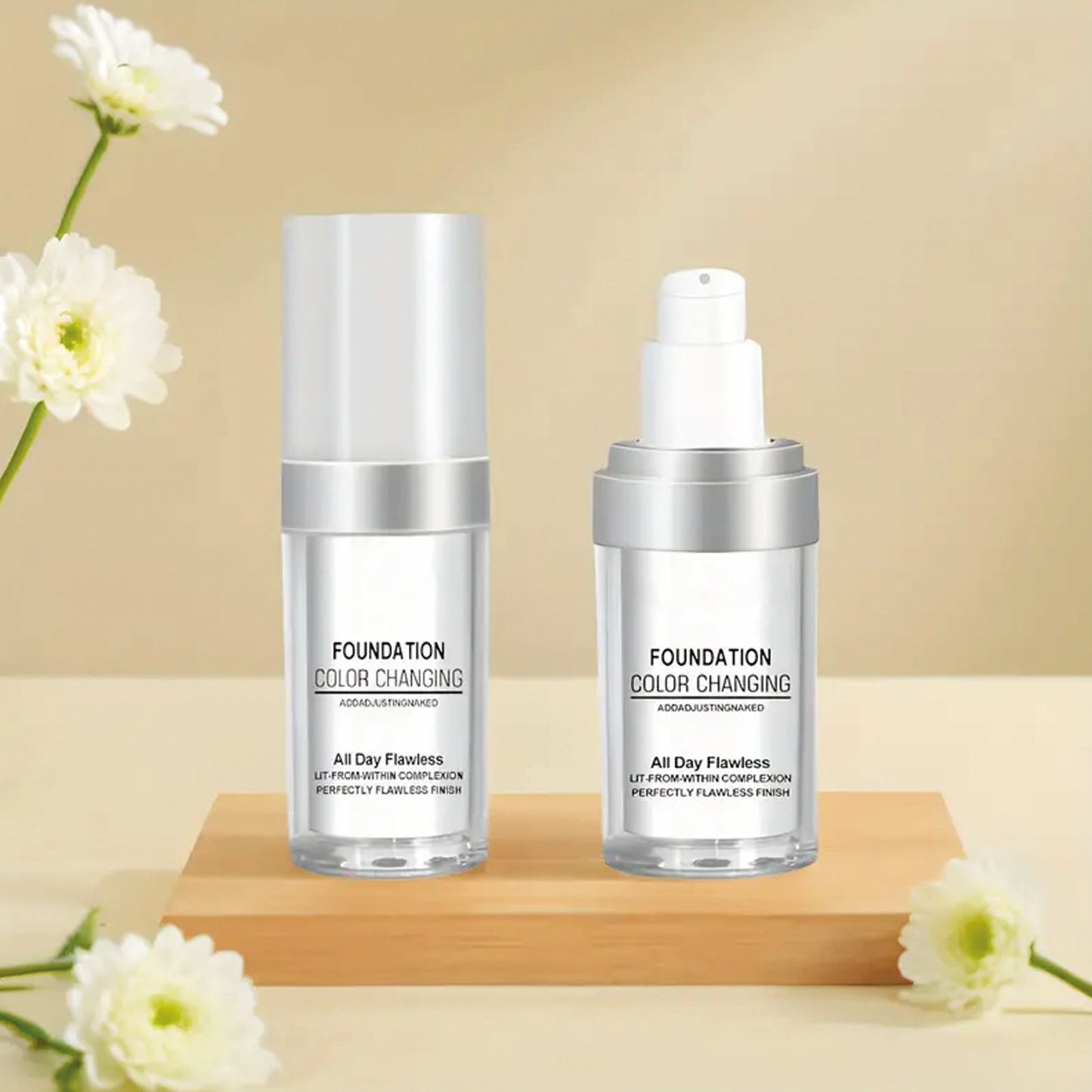 2 x TLM Daily Flawless Long-Lasting Liquid Colour Changing Face Foundation 30ml